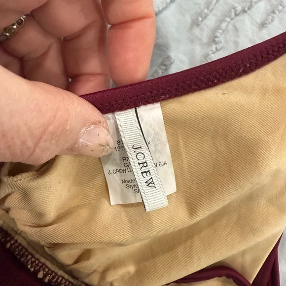 JCREW Women's Burgundy Bikini Set Small - Picture 3 of 10